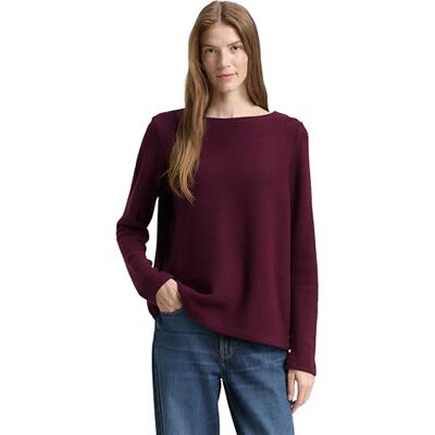 TOM TAILOR Damen 1043168 Sweatshirt, 10525 Dark Red Mélange, M EU TOM TAILOR Damen 1043168 Sweatshirt, 10525 Dark Red Mélange, M EU