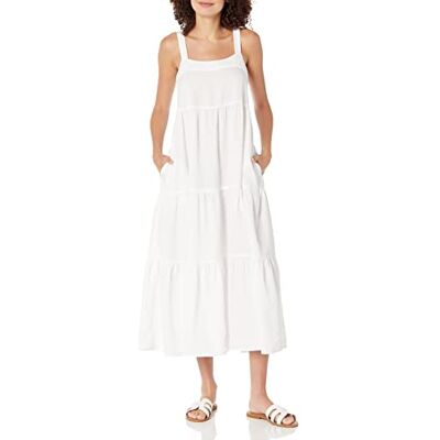 The Drop Damen Britt Maxi-Zeltkleid im Stufendesign, Weiß, M The Drop Damen Britt Maxi-Zeltkleid im Stufendesign, Weiß, M