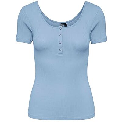 PIECES Damen Pckitte Top Noos Bc T-Shirt, Kentucky Blue, XS EU PIECES Damen Pckitte Top Noos Bc T-Shirt, Kentucky Blue, XS EU
