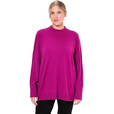 Ulla Popken Damen große Größen Übergrößen Plus Size Pullover, Stehkragen, Langarm, Rippbündchen Beere 50+ 822010827-50+ Ulla Popken Damen große Größen Übergrößen Plus Size Pullover, Stehkragen, Langarm, Rippbündchen Beere 50+ 822010827-50+