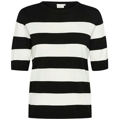 KAFFE Damen Strickpullover KAlizza Damen Strickpullover Kurzarm Streifen Lässig Casual Rundhals Pullover Gestreift Kurzarm XS, Black/Chalk Bold Stripe KAFFE Damen Strickpullover KAlizza Damen Strickpullover Kurzarm Streifen Lässig Casual Rundhals Pullover Gestreift Kurzarm XS, Black/Chalk Bold Stripe