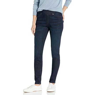 Amazon Essentials Damen Stretch-Schlupf-Jeggings mit mittlerer Leibhöhe Auslaufmodell, Dunkle Waschung, 42 Kurz Amazon Essentials Damen Stretch-Schlupf-Jeggings mit mittlerer Leibhöhe Auslaufmodell, Dunkle Waschung, 42 Kurz