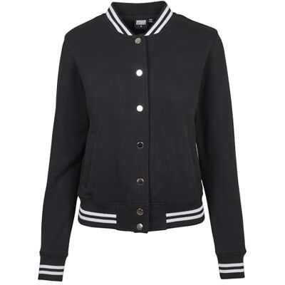 Urban Classics Damen Ladies College Sweat Jacket Sweatjacke,, per pack Schwarz (blk/blk 00017), Medium (Herstellergröße: M) Urban Classics Damen Ladies College Sweat Jacket Sweatjacke,, per pack Schwarz (blk/blk 00017), Medium (Herstellergröße: M)