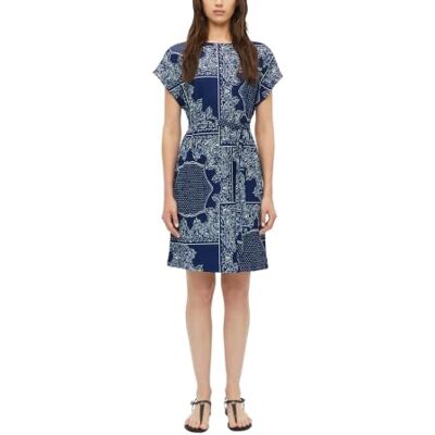 s.Oliver Damen Jersey-Kleid – Relaxed Fit, Rundhalsausschnitt, überschnittene Schultern, Bindegürtel s.Oliver Damen Jersey-Kleid – Relaxed Fit, Rundhalsausschnitt, überschnittene Schultern, Bindegürtel