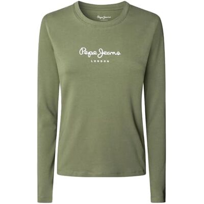 Pepe Jeans Damen New Virginia LS N T-Shirt, Grün (Khaki Green), S, Grün (Khaki-Grün), S Pepe Jeans Damen New Virginia LS N T-Shirt, Grün (Khaki Green), S, Grün (Khaki-Grün), S