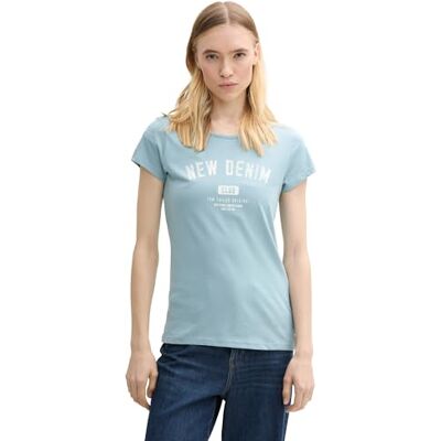 TOM TAILOR Denim Tom Tailor T-Shirt mit Print, Sky Captain Blue, XL TOM TAILOR Denim Tom Tailor T-Shirt mit Print, Sky Captain Blue, XL