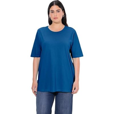 Ulla Popken Damen große Größen Übergrößen Plus Size T-Shirt, Rundhalsausschnitt, Relaxed, Halbarm Tintenblau 46+ 486910754-46+ Ulla Popken Damen große Größen Übergrößen Plus Size T-Shirt, Rundhalsausschnitt, Relaxed, Halbarm Tintenblau 46+ 486910754-46+