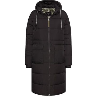 camel active Damen Steppmantel mit verstellbarem Saum und fester Kapuze Schwarz, womenswear-48 camel active Damen Steppmantel mit verstellbarem Saum und fester Kapuze Schwarz, womenswear-48