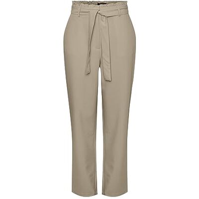 PIECES Damen Pcbosella Hw Paperbag Straight Pant Noos, White Pepper, XS PIECES Damen Pcbosella Hw Paperbag Straight Pant Noos, White Pepper, XS