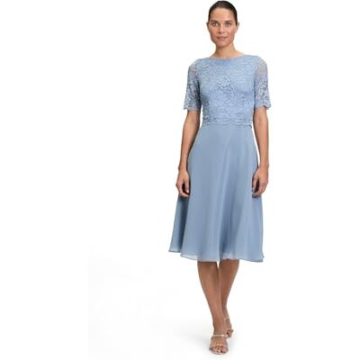 Vera Mont Damen Cocktailkleid mit Spitze Light Steel Blue,42 Vera Mont Damen Cocktailkleid mit Spitze Light Steel Blue,42