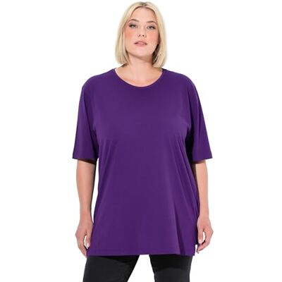 Ulla Popken Damen große Größen Übergrößen bis 72, Basic T-Shirt, Oberteil, Regular Fit, Rundhalsausschnitt, Halbarm, tiefes violett 46+ 486910840-46+ Ulla Popken Damen große Größen Übergrößen bis 72, Basic T-Shirt, Oberteil, Regular Fit, Rundhalsausschnitt, Halbarm, tiefes violett 46+ 486910840-46+