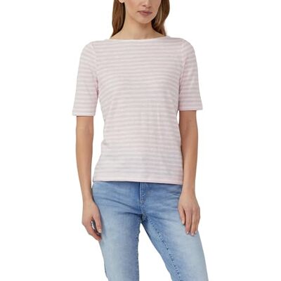 s.Oliver Gestreiftes Halbarmshirt im Slim Fit mit Flammgarn s.Oliver Gestreiftes Halbarmshirt im Slim Fit mit Flammgarn
