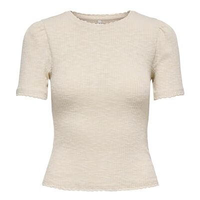 ONLY Onlnicole Life Ss O-Neck Scallop Top JRS ONLY Onlnicole Life Ss O-Neck Scallop Top JRS