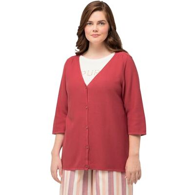 Ulla Popken , Damen, große Größen, Short feminin Cardigan with Button Panel Ulla Popken , Damen, große Größen, Short feminin Cardigan with Button Panel