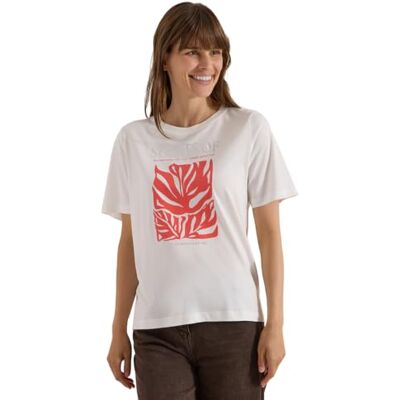Cecil T-Shirt mit Rundhals und Frontprint Vanilla White XL Cecil T-Shirt mit Rundhals und Frontprint Vanilla White XL