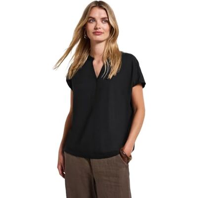 Street One QR Shirtblouse w Splitneck Uni Black 34 Street One QR Shirtblouse w Splitneck Uni Black 34