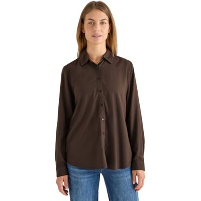 Cecil Hemdbluse in Unifarbe Chocolate Mousse L Cecil Hemdbluse in Unifarbe Chocolate Mousse L