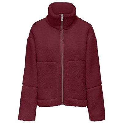 ONLY Damen Onlaspen Life Teddy Jacket OTW, Cabernet, l ONLY Damen Onlaspen Life Teddy Jacket OTW, Cabernet, l