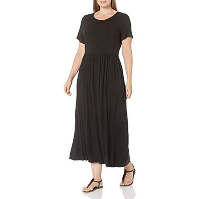 Amazon Essentials Damen Ärmelloses Tailliertes Maxikleid (Erhältlich In Übergröße), Schwarz, M Amazon Essentials Damen Ärmelloses Tailliertes Maxikleid (Erhältlich In Übergröße), Schwarz, M