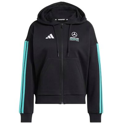 Adidas Women's Mercedes AMG Petronas Formula 1 Team DNA Full Zip Hoody, Black/semi Mint Rush, L Adidas Women's Mercedes AMG Petronas Formula 1 Team DNA Full Zip Hoody, Black/semi Mint Rush, L