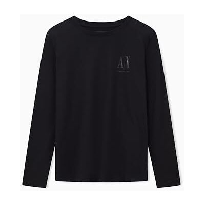 Giorgio Armani Women's Long Sleeve Side Tone on Tone Logo T-Shirt, Black, L Giorgio Armani Women's Long Sleeve Side Tone on Tone Logo T-Shirt, Black, L