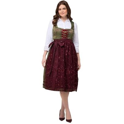 Ulla Popken Damen große Größen Übergrößen Plus Size Dirndl, Ornamente, Carree-Ausschnitt, ärmellos Oliv 52 828939436-52 Ulla Popken Damen große Größen Übergrößen Plus Size Dirndl, Ornamente, Carree-Ausschnitt, ärmellos Oliv 52 828939436-52