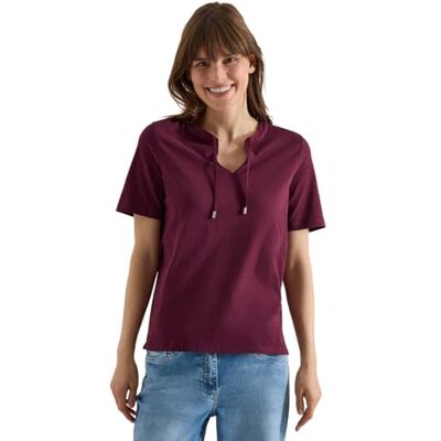 Cecil Kurzarm Shirt mit Split Neck Sweet Grape red L Cecil Kurzarm Shirt mit Split Neck Sweet Grape red L
