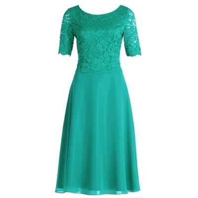 Vera Mont Damen Cocktailkleid mit Spitze 48, Silky Green Vera Mont Damen Cocktailkleid mit Spitze 48, Silky Green