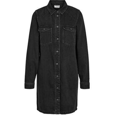 NOISY MAY Damen Nmnew Signe L/S Denim Dress Vi001Bl Noos, Black Denim, L EU NOISY MAY Damen Nmnew Signe L/S Denim Dress Vi001Bl Noos, Black Denim, L EU