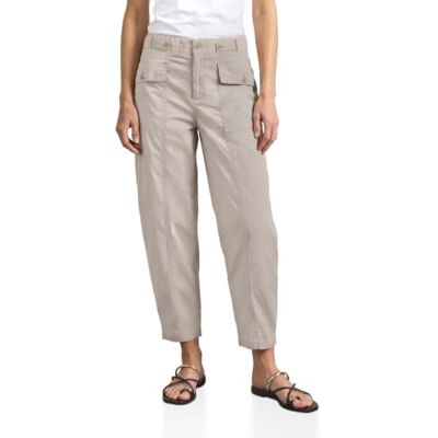 Street One High Waist Barrel Leg Hose im Casual Fit Clay Sand 40 Street One High Waist Barrel Leg Hose im Casual Fit Clay Sand 40