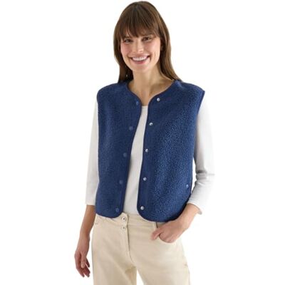Cecil Weste aus Teddy-Material mit Rundhals Cecil Weste aus Teddy-Material mit Rundhals