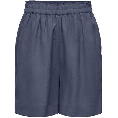 ONLY Damen Onltokyo Hw Linen Blend Shorts PNT Noos, Vintage Indigo, S ONLY Damen Onltokyo Hw Linen Blend Shorts PNT Noos, Vintage Indigo, S