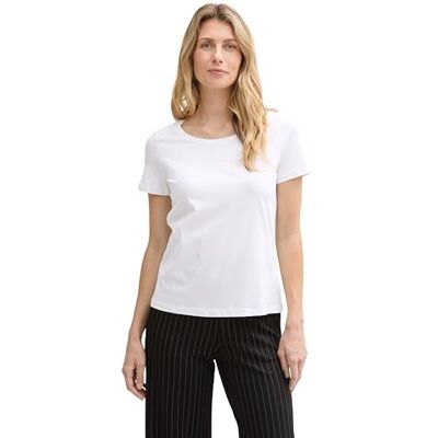 TOM TAILOR Damen 1047050 T-Shirt, 20000-White, XXXL TOM TAILOR Damen 1047050 T-Shirt, 20000-White, XXXL