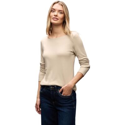 Street One Basic Langarmshirt Cotton beige 42 Street One Basic Langarmshirt Cotton beige 42