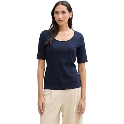 TOM TAILOR Langarmshirt mit Knopf-Details, beige Offwhite Regular Stripe, XXXL TOM TAILOR Langarmshirt mit Knopf-Details, beige Offwhite Regular Stripe, XXXL