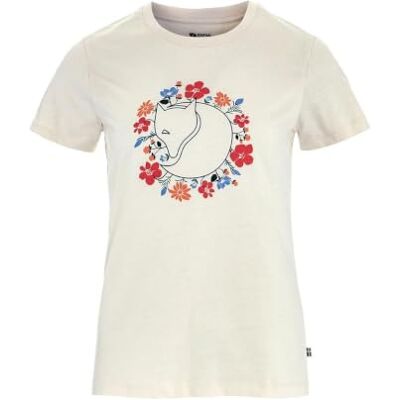 Fjällräven Damen Fjällblomster Fox T-Shirt, Chalk White, L Fjällräven Damen Fjällblomster Fox T-Shirt, Chalk White, L
