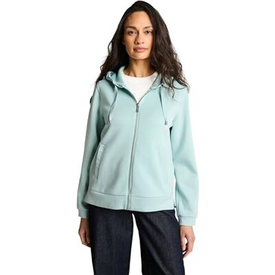 TOM TAILOR Damen 1048293 Hoodie Sweatjacke Aus Scuba, 38784 Blue Haze, L EU TOM TAILOR Damen 1048293 Hoodie Sweatjacke Aus Scuba, 38784 Blue Haze, L EU