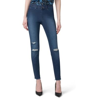 HUE Damen Denim Rissen Am Knie Leggings, Blau, Groß HUE Damen Denim Rissen Am Knie Leggings, Blau, Groß