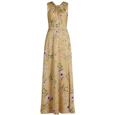Vera Mont Damen Abendkleid mit Blumenprint 42, Yellow/Rosé Vera Mont Damen Abendkleid mit Blumenprint 42, Yellow/Rosé