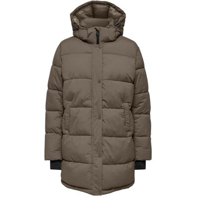 ONLY Damen ONLANN Premium Puffer Coat X-Long OTW Mantel, Braun, L ONLY Damen ONLANN Premium Puffer Coat X-Long OTW Mantel, Braun, L