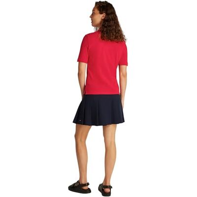 Tommy Hilfiger Damen Poloshirt Kurzarm Regular Fit, Rot (Primary Red), S Tommy Hilfiger Damen Poloshirt Kurzarm Regular Fit, Rot (Primary Red), S