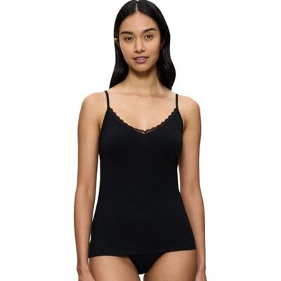 Triumph Feel of Cotton Spaghetti Top Black Triumph Feel of Cotton Spaghetti Top Black