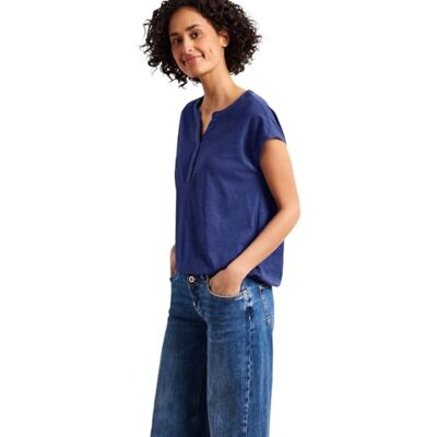 Street One Dropped Shoulder Shirt mit Split Neck Street One Dropped Shoulder Shirt mit Split Neck