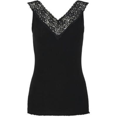 PIECES Damen Pcsiri Sl Top Noos, Schwarz, L PIECES Damen Pcsiri Sl Top Noos, Schwarz, L