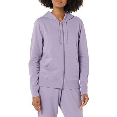 Amazon Essentials Damen Kapuzenpullover aus French-Terry-Fleece mit durchgehendem Reißverschluss (Erhältlich in Übergröße), Traube, L Amazon Essentials Damen Kapuzenpullover aus French-Terry-Fleece mit durchgehendem Reißverschluss (Erhältlich in Übergröße), Traube, L