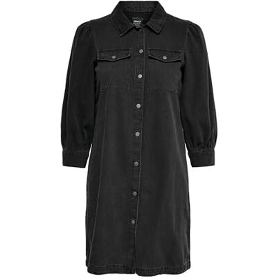 ONLY Damen ONLFELICA DNM Dress NOOS Kleid, Washed Black, M ONLY Damen ONLFELICA DNM Dress NOOS Kleid, Washed Black, M