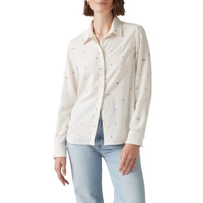 Levi's Damen New Classic Fit Hemd, Lou Ditsy Floral Egret Cotton Linen, XS Levi's Damen New Classic Fit Hemd, Lou Ditsy Floral Egret Cotton Linen, XS