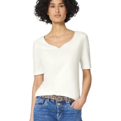 Street One Basic T-Shirt mit Herzausschnitt Street One Basic T-Shirt mit Herzausschnitt