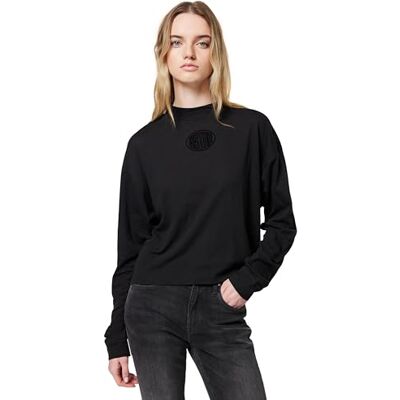 G-STAR RAW Damen Mock Graphic Loose Top, Schwarz (dk Black D23868-C954-6484), M G-STAR RAW Damen Mock Graphic Loose Top, Schwarz (dk Black D23868-C954-6484), M