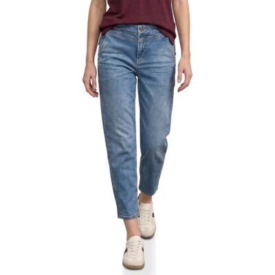 Street One High Waist Barrel Leg Jeans im Loose Fit Medium Blue Random Wash 28 Street One High Waist Barrel Leg Jeans im Loose Fit Medium Blue Random Wash 28